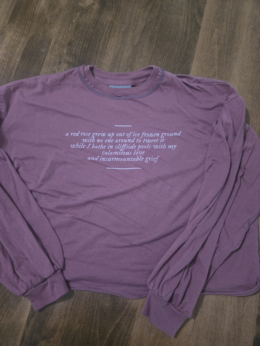 Taylor Swift Officicial Band Merch Long-Sleeve Crewneck Shirt in Lavender Purple